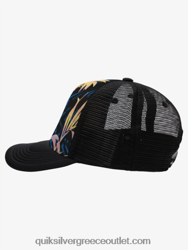 καπέλο φορτηγατζή κοτέτσι Quiksilver άνδρες 66LP841051 μαύρο σκισμένο