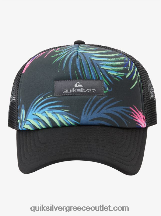 καπέλο φορτηγατζή κοτέτσι καρακάξας Quiksilver άνδρες 66LP84562 μαύρος