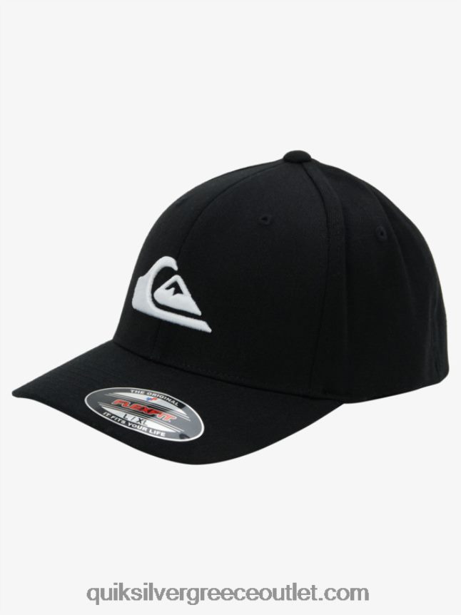 καπέλο flexfit βουνού και κυμάτων Quiksilver άνδρες 66LP841435 μαύρο άσπρο