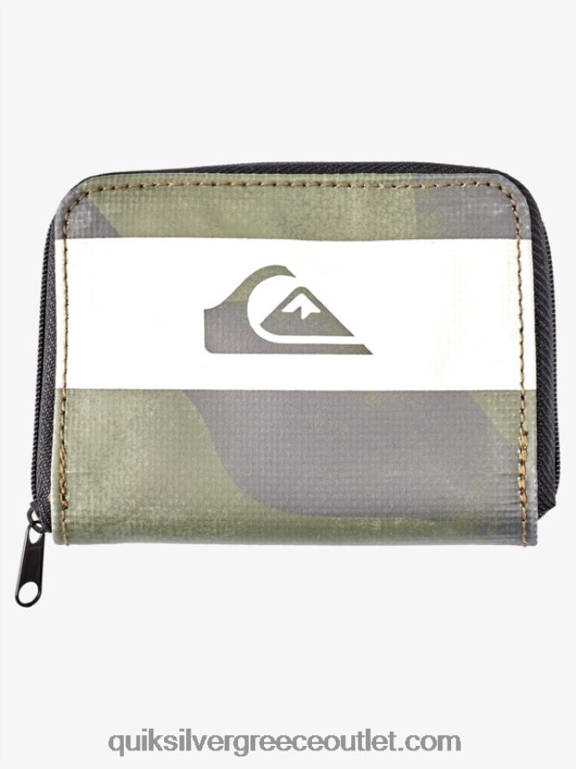 πορτοφόλι με φερμουάρ δίχτυ ασφαλείας Quiksilver άνδρες 66LP841233 μαύρο καμουφλάζ