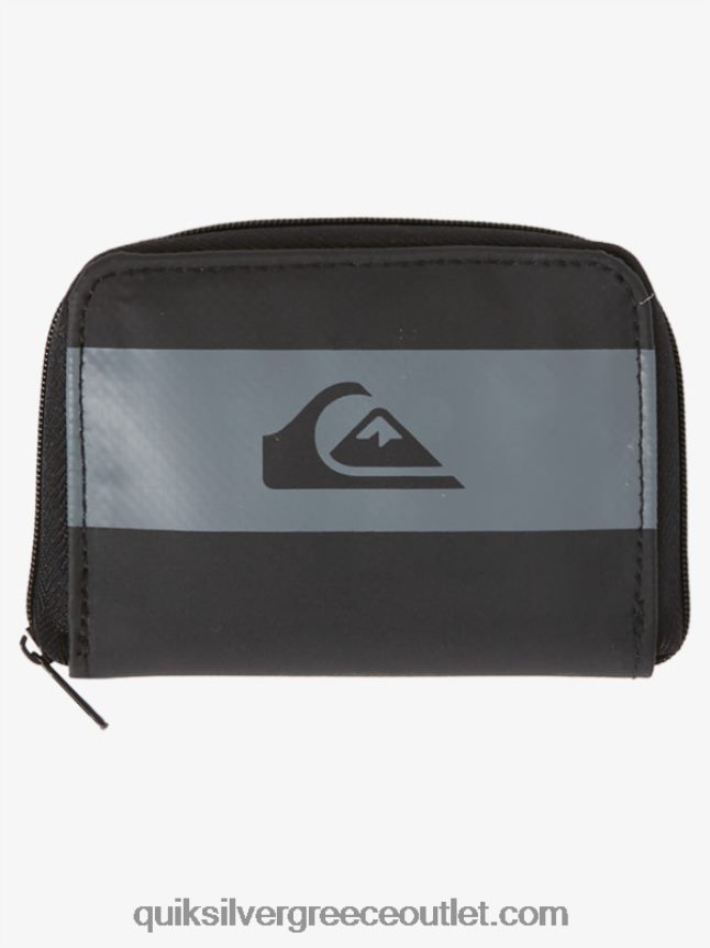 πορτοφόλι με φερμουάρ δίχτυ ασφαλείας Quiksilver άνδρες 66LP841234 μαύρος