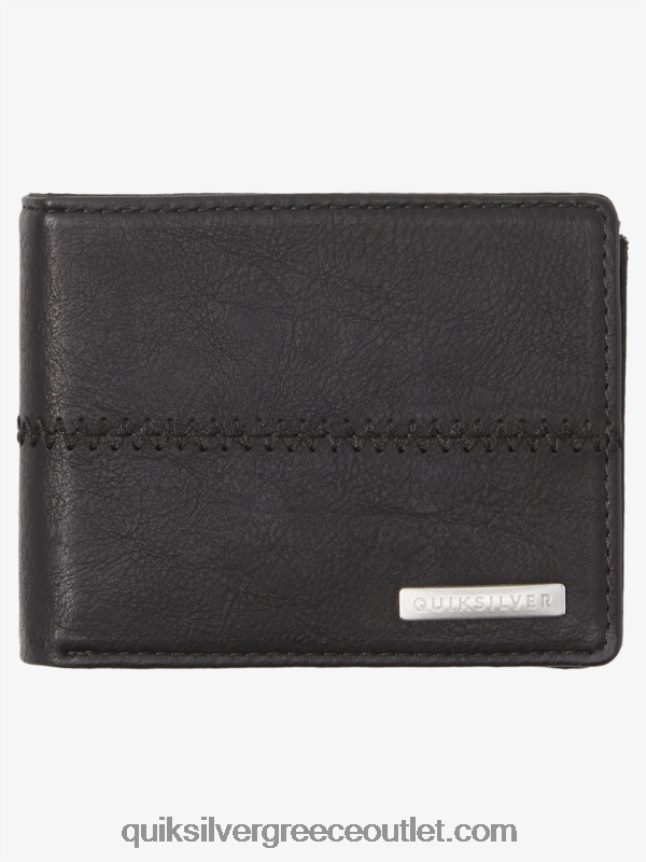 τριπλό πορτοφόλι με ράμματα Quiksilver άνδρες 66LP84906 μαύρο μαύρο