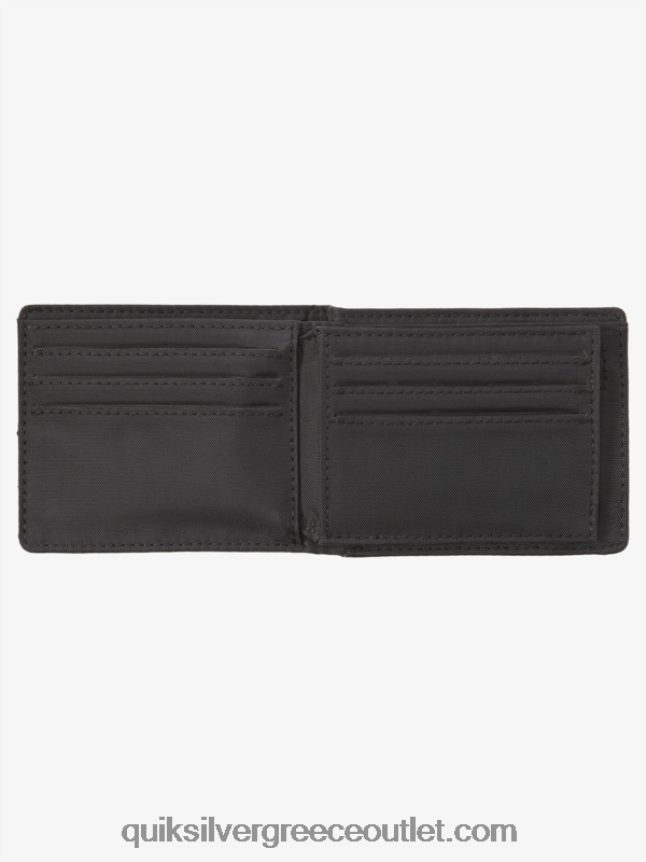 τριπλό πορτοφόλι με ράμματα Quiksilver άνδρες 66LP84906 μαύρο μαύρο