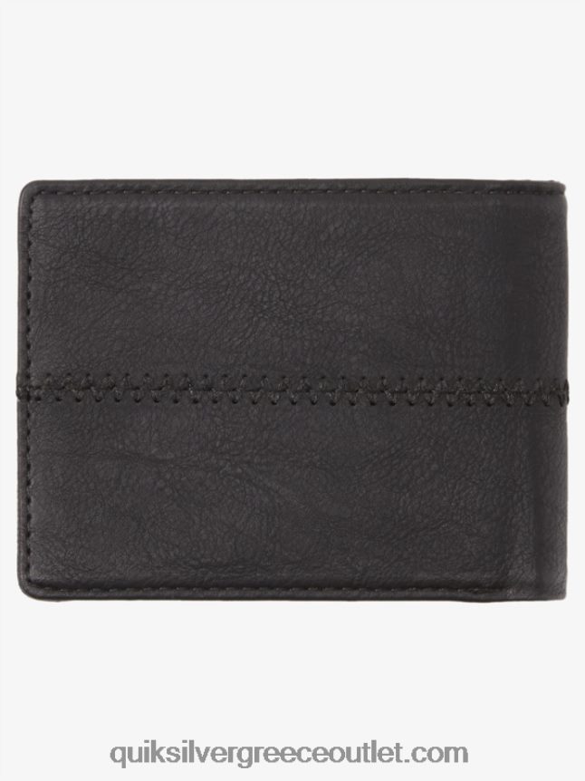 τριπλό πορτοφόλι με ράμματα Quiksilver άνδρες 66LP84906 μαύρο μαύρο