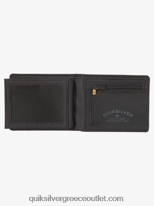 τριπλό πορτοφόλι με ράμματα Quiksilver άνδρες 66LP84907 καφέ σοκολάτα