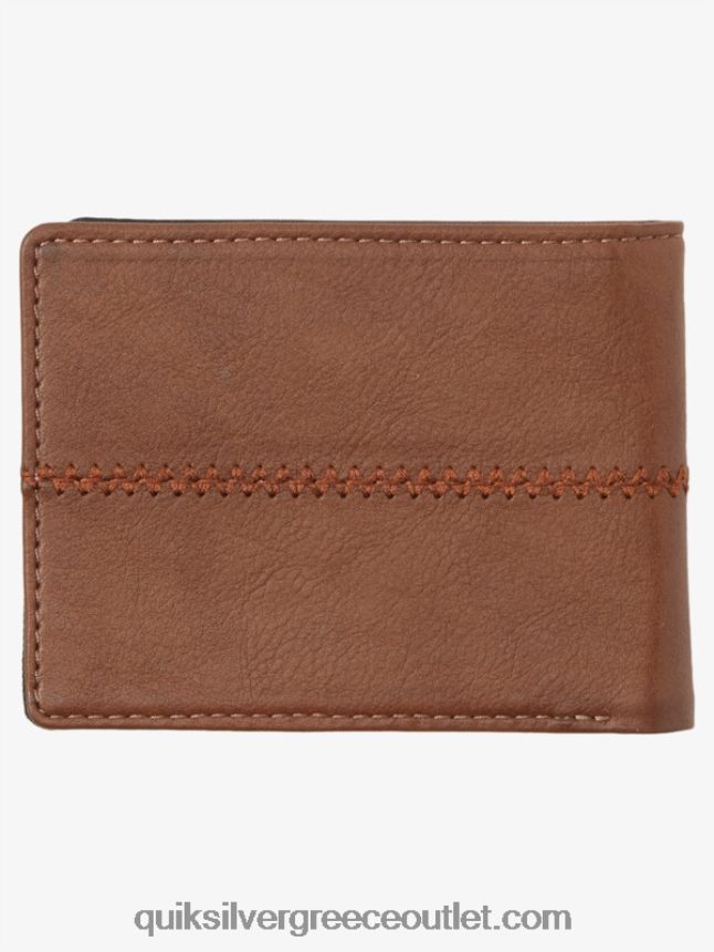 τριπλό πορτοφόλι με ράμματα Quiksilver άνδρες 66LP84907 καφέ σοκολάτα