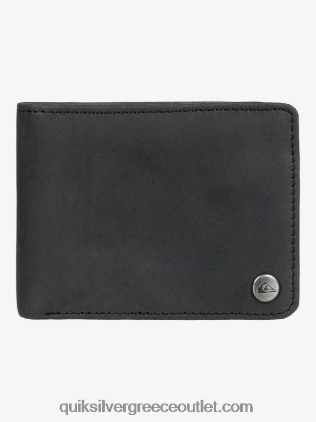 mac τρίπτυχο δερμάτινο πορτοφόλι Quiksilver άνδρες 66LP841221 μαύρος