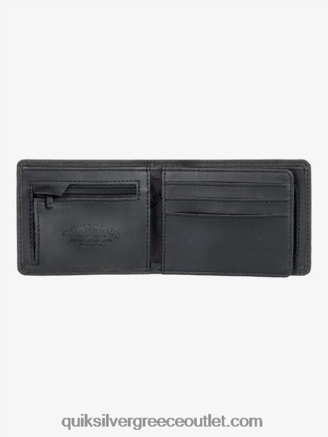mac τρίπτυχο δερμάτινο πορτοφόλι Quiksilver άνδρες 66LP841221 μαύρος
