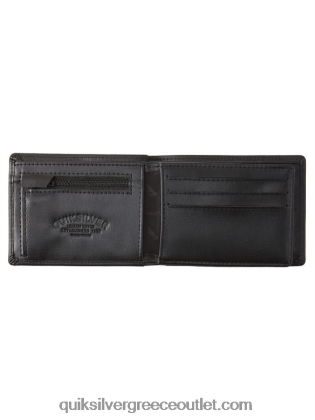 mac τρίπτυχο δερμάτινο πορτοφόλι Quiksilver άνδρες 66LP841221 μαύρος