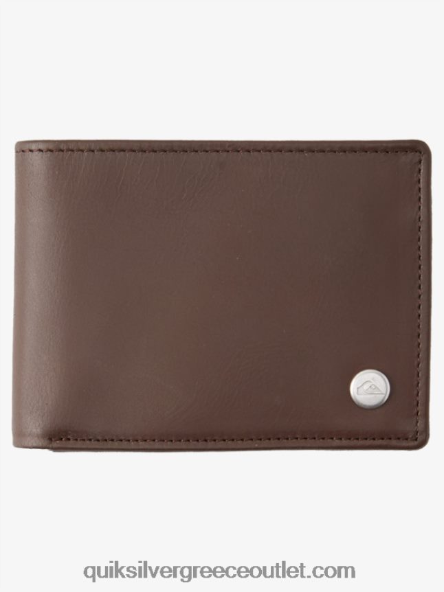 mac τρίπτυχο δερμάτινο πορτοφόλι Quiksilver άνδρες 66LP841222 καφέ σοκολάτα