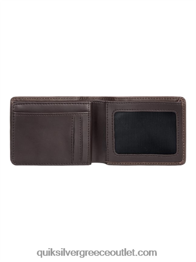 mac τρίπτυχο δερμάτινο πορτοφόλι Quiksilver άνδρες 66LP841222 καφέ σοκολάτα