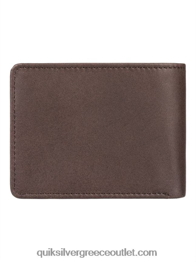 mac τρίπτυχο δερμάτινο πορτοφόλι Quiksilver άνδρες 66LP841222 καφέ σοκολάτα