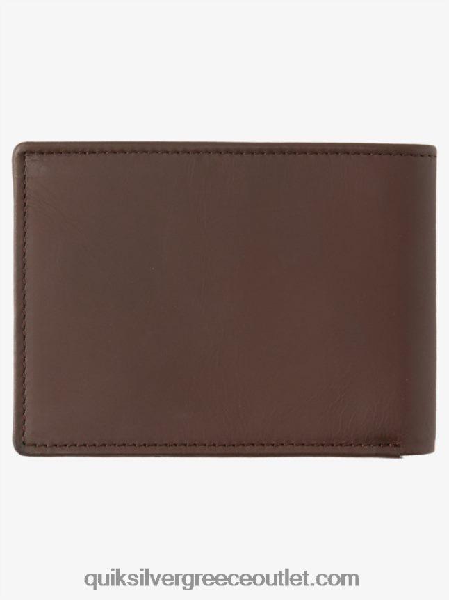 mac τρίπτυχο δερμάτινο πορτοφόλι Quiksilver άνδρες 66LP841222 καφέ σοκολάτα