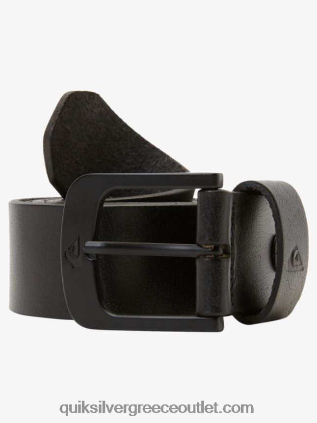 η καθημερινή δερμάτινη ζώνη Quiksilver άνδρες 66LP841053 μαύρος