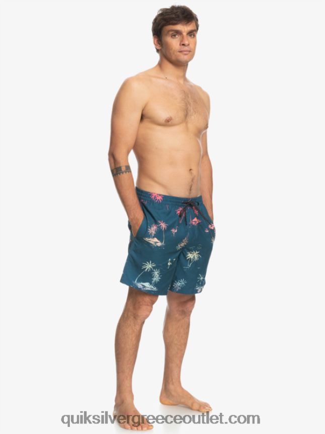 καθημερινή μίξη 17 βολέ Quiksilver άνδρες 66LP841465 μπλε μαγιόλικα
