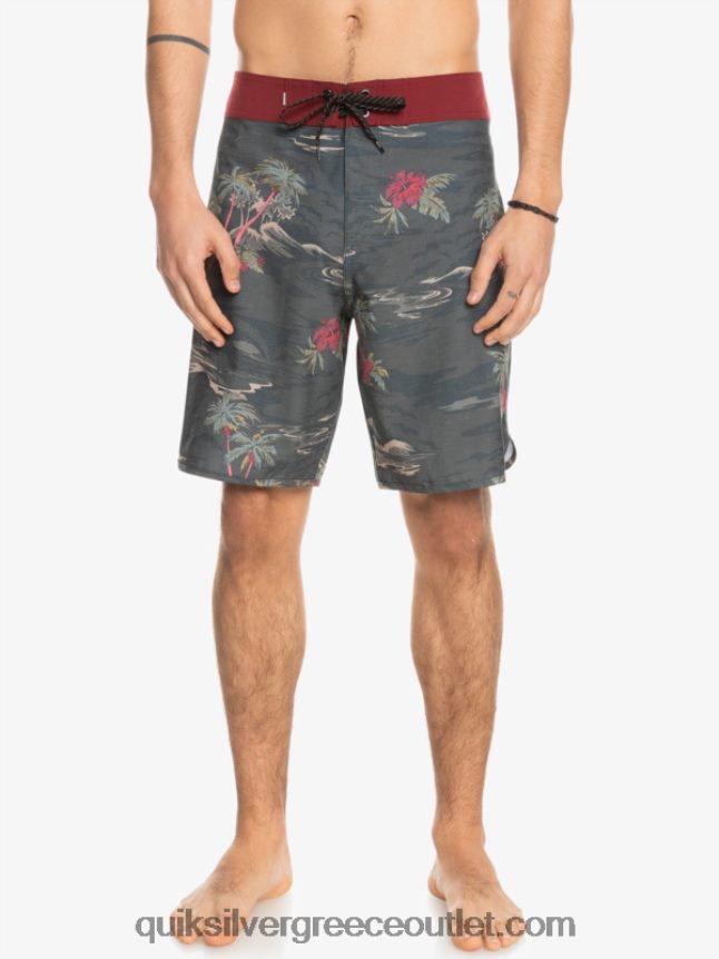 χτένι hempstretch 19 boardshort Quiksilver άνδρες 66LP841742 ασφαλτικό σκυρόδερμα