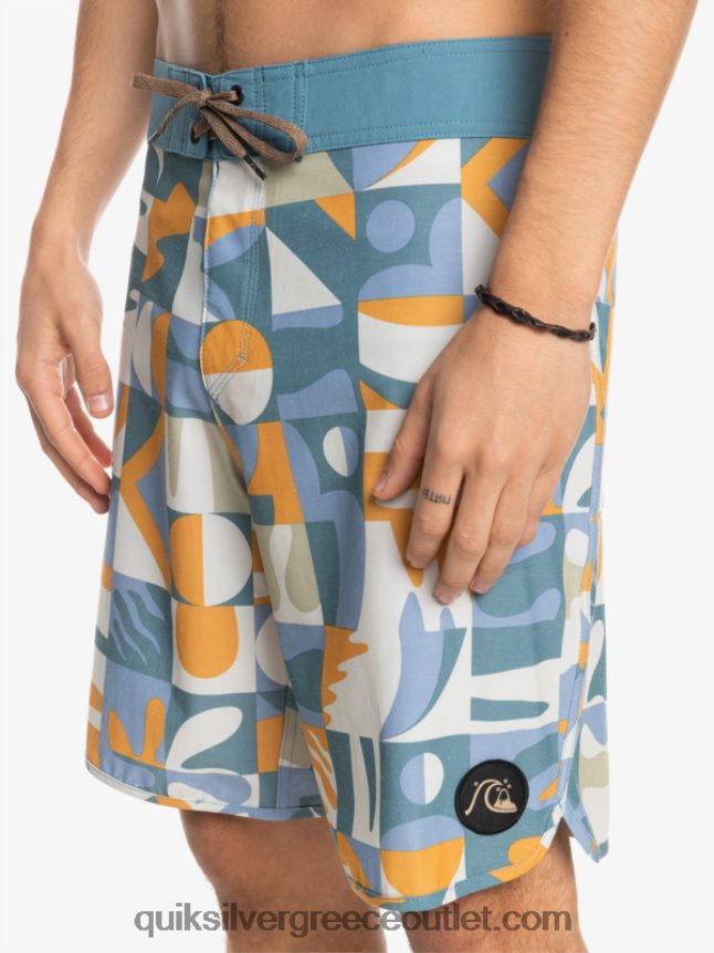 χτένι hempstretch 19 boardshort Quiksilver άνδρες 66LP841743 ashley blue