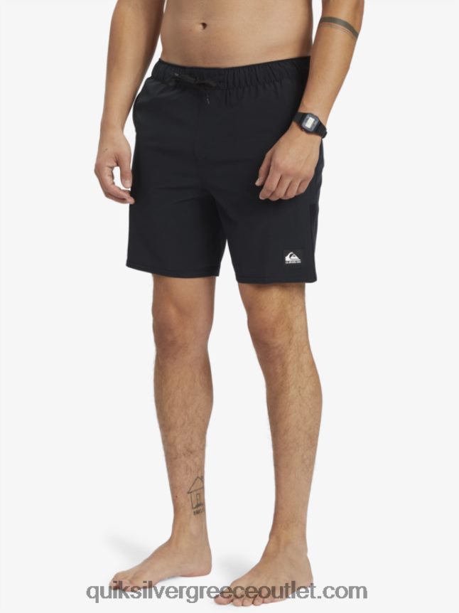 omni stretch 17 σορτς προπόνησης Quiksilver άνδρες 66LP84827 μαύρος