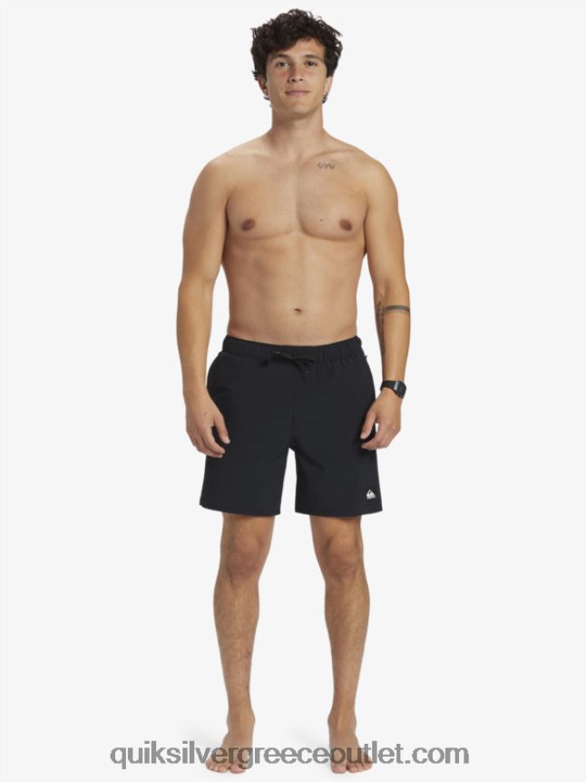 omni stretch 17 σορτς προπόνησης Quiksilver άνδρες 66LP84827 μαύρος
