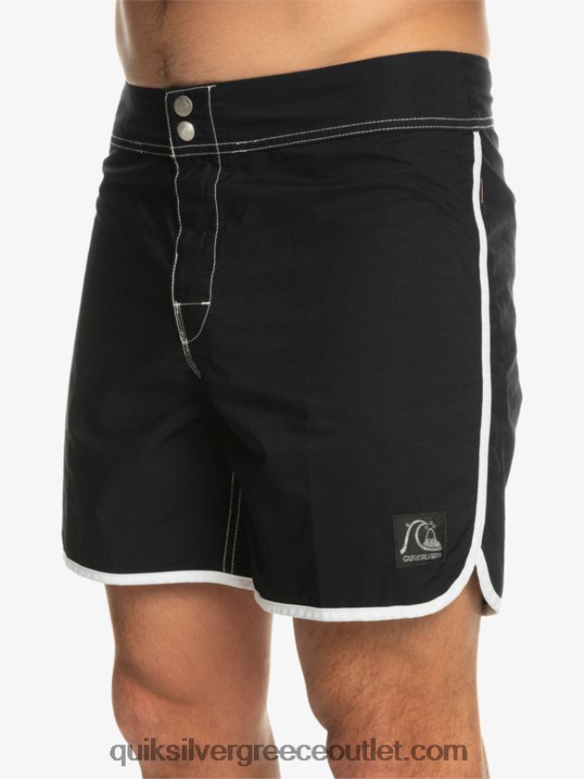 αυθεντικό scallop snap 16 boardshort Quiksilver άνδρες 66LP84168 μαύρος