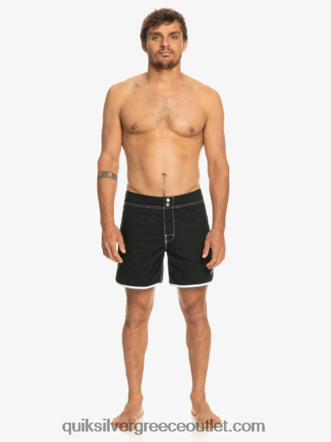 αυθεντικό scallop snap 16 boardshort Quiksilver άνδρες 66LP84168 μαύρος