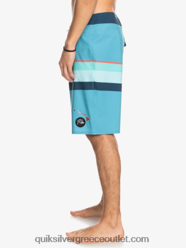 surfsilk ξεθωριασμένη ρίγα 20 boardshort Quiksilver άνδρες 66LP841604 delph blue