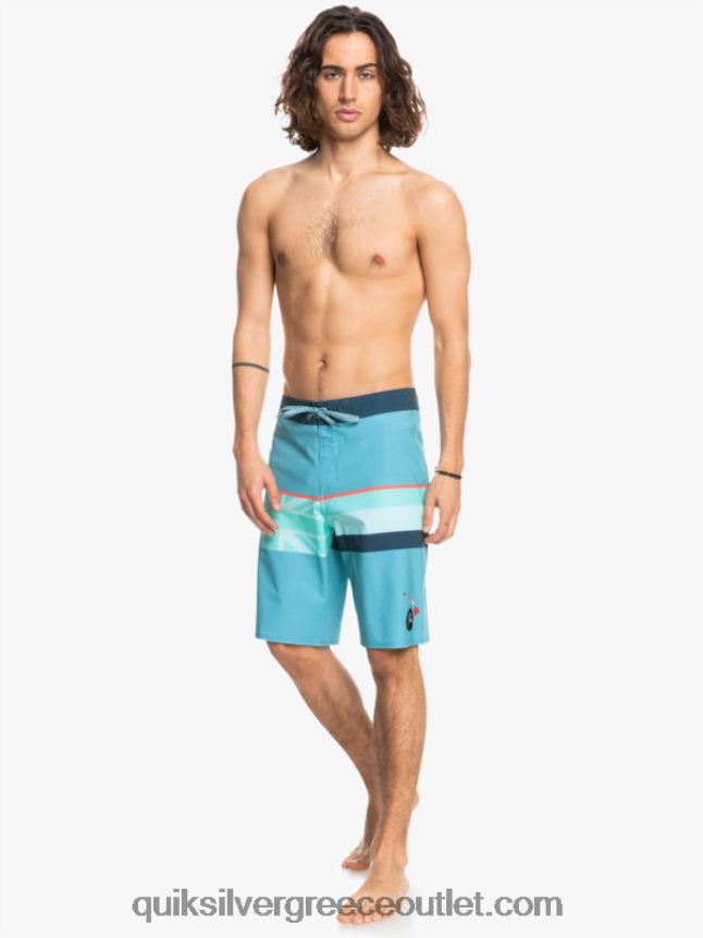 surfsilk ξεθωριασμένη ρίγα 20 boardshort Quiksilver άνδρες 66LP841604 delph blue