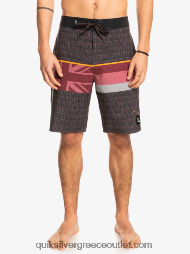 surfsilk ξεθωριασμένη ρίγα 20 boardshort Quiksilver άνδρες 66LP841605 ρουμπίνι κρασί