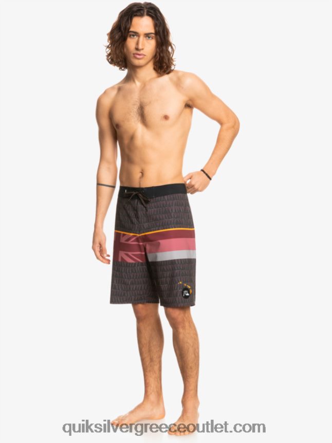 surfsilk ξεθωριασμένη ρίγα 20 boardshort Quiksilver άνδρες 66LP841605 ρουμπίνι κρασί