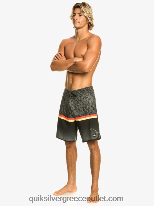 surfsilk division scallop 19 boardshorts Quiksilver άνδρες 66LP841395 μαύρος