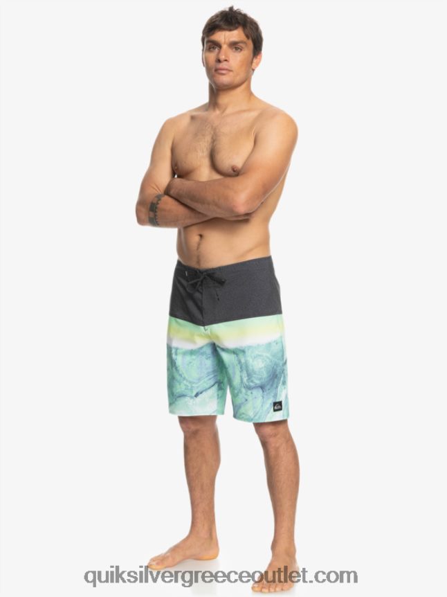 surfsilk panel 20 boardshorts Quiksilver άνδρες 66LP841451 πράσινη τέφρα
