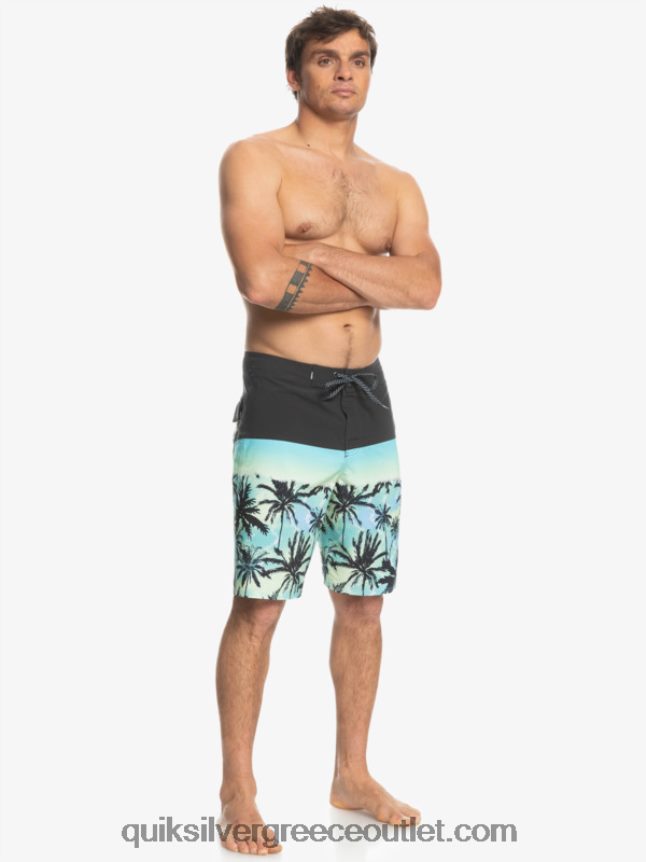 surfsilk panel 20 boardshorts Quiksilver άνδρες 66LP841461 ασφαλτικό σκυρόδερμα