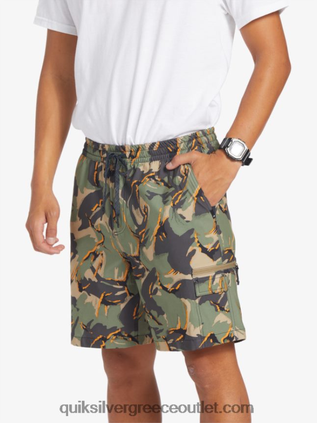 taxer cargo 18 αμφίβια boardshort Quiksilver άνδρες 66LP84252 camo - plage