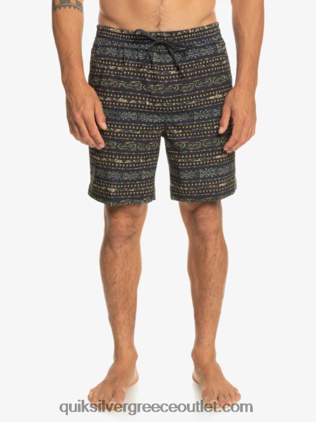 taxer print 18 αμφίβια boardshort Quiksilver άνδρες 66LP84102 μαύρος