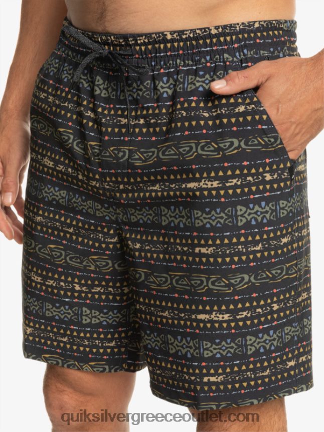 taxer print 18 αμφίβια boardshort Quiksilver άνδρες 66LP84102 μαύρος