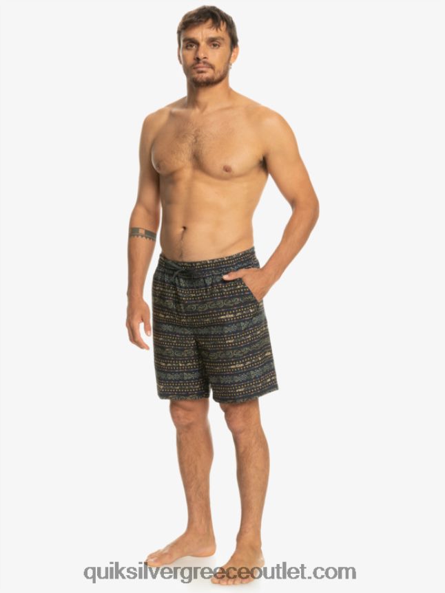 taxer print 18 αμφίβια boardshort Quiksilver άνδρες 66LP84102 μαύρος