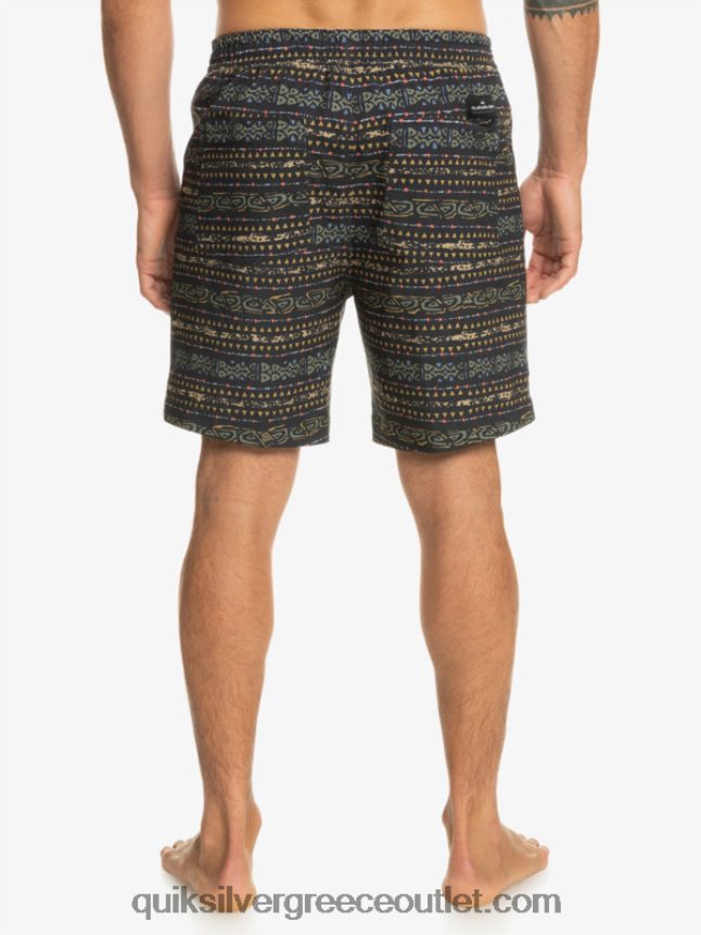 taxer print 18 αμφίβια boardshort Quiksilver άνδρες 66LP84102 μαύρος