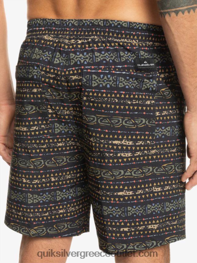 taxer print 18 αμφίβια boardshort Quiksilver άνδρες 66LP84102 μαύρος