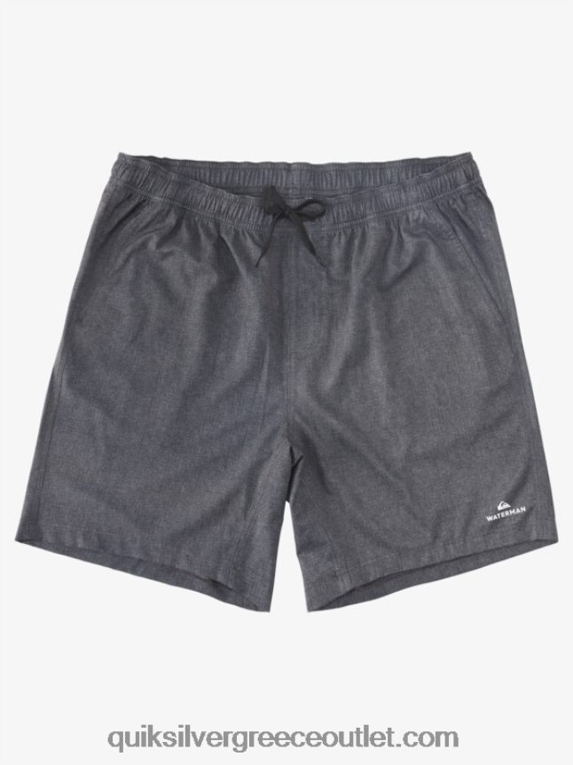waterman after surf stretch 20 αμφίβια boardshorts Quiksilver άνδρες 66LP84956 μαύρο ρείκι