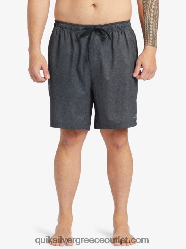 waterman after surf stretch 20 αμφίβια boardshorts Quiksilver άνδρες 66LP84956 μαύρο ρείκι