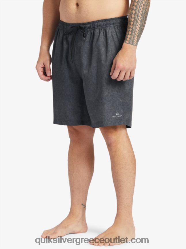 waterman after surf stretch 20 αμφίβια boardshorts Quiksilver άνδρες 66LP84956 μαύρο ρείκι