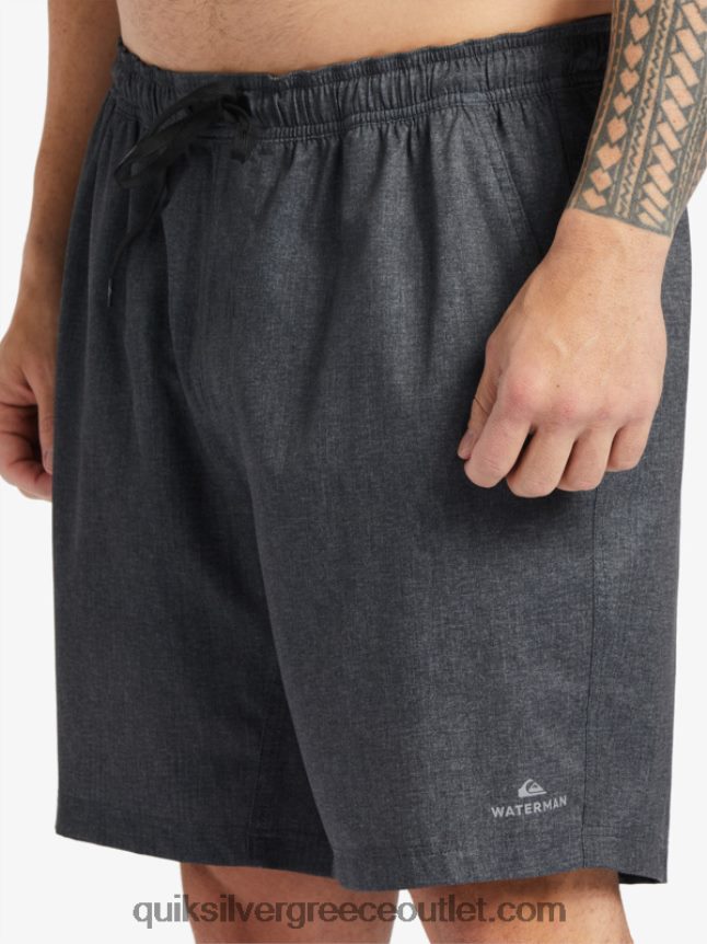 waterman after surf stretch 20 αμφίβια boardshorts Quiksilver άνδρες 66LP84956 μαύρο ρείκι