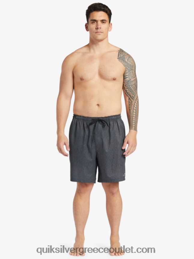 waterman after surf stretch 20 αμφίβια boardshorts Quiksilver άνδρες 66LP84956 μαύρο ρείκι
