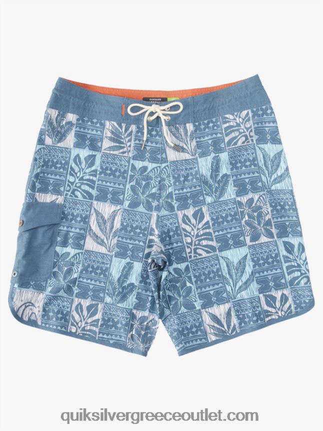 waterman leaf boxes χτένια 20 boardshorts Quiksilver άνδρες 66LP841298 σημαία μπλε φύλλα bs
