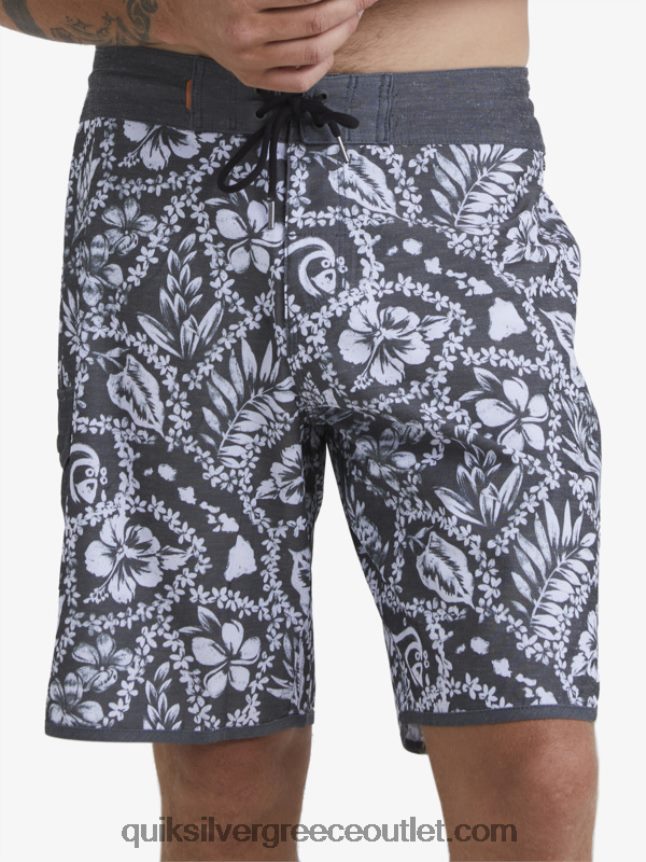 waterman άφιξη lei 20 scallop boardshorts Quiksilver άνδρες 66LP841417 μαύρη άφιξη lei