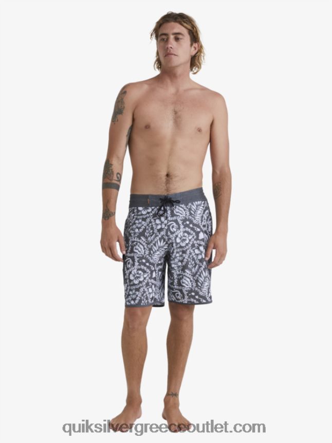 waterman άφιξη lei 20 scallop boardshorts Quiksilver άνδρες 66LP841417 μαύρη άφιξη lei