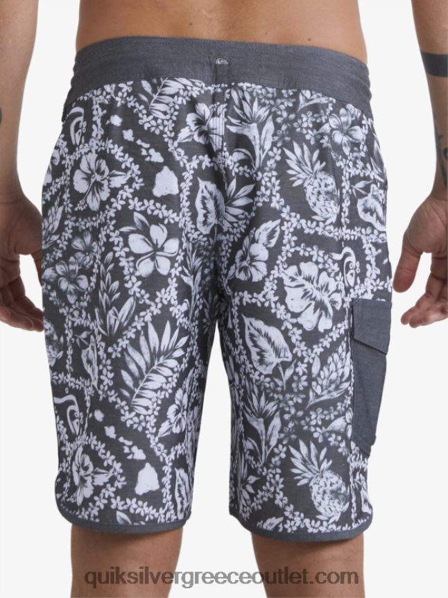waterman άφιξη lei 20 scallop boardshorts Quiksilver άνδρες 66LP841417 μαύρη άφιξη lei