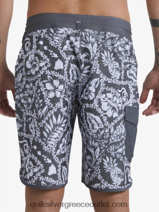 waterman άφιξη lei 20 scallop boardshorts Quiksilver άνδρες 66LP841417 μαύρη άφιξη lei