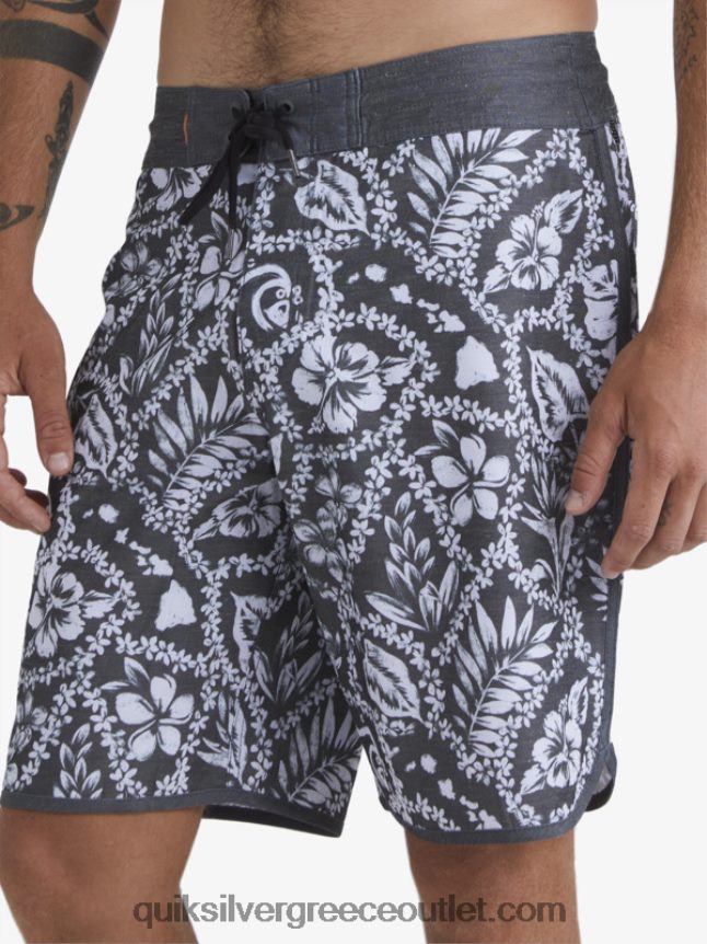 waterman άφιξη lei 20 scallop boardshorts Quiksilver άνδρες 66LP841417 μαύρη άφιξη lei
