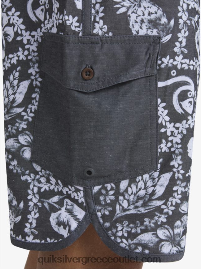 waterman άφιξη lei 20 scallop boardshorts Quiksilver άνδρες 66LP841417 μαύρη άφιξη lei